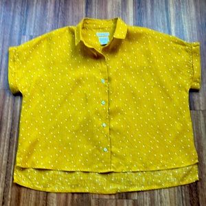 Nicole Miller linen button down top size M